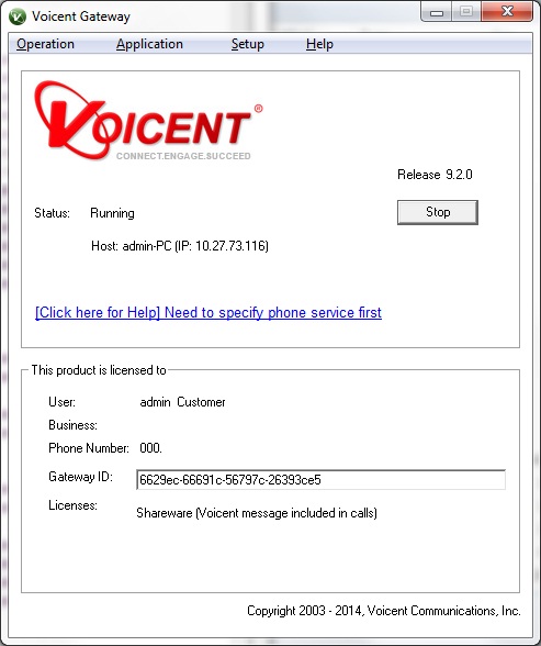 Voicent Gateway Dashboard