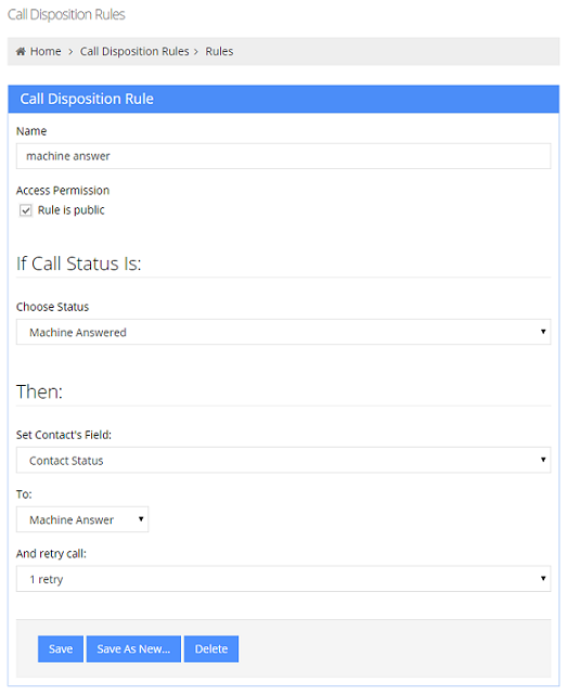 Set up automatic call disposition rules for Auto Dialer