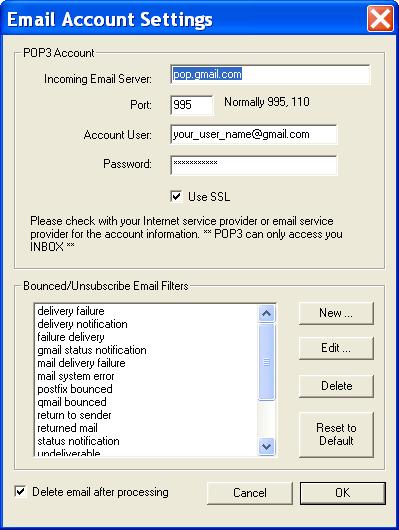 incoming mail server pop3 for gmail