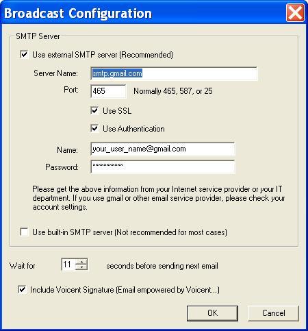 gmail smtp settings