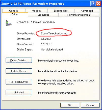 Failed to detect a voice modem