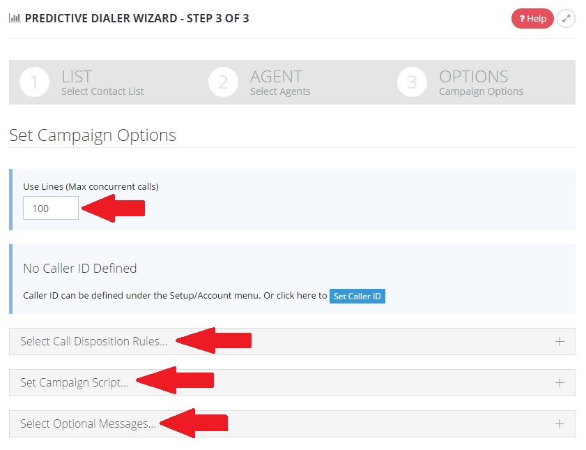 Predictive Dialer Options