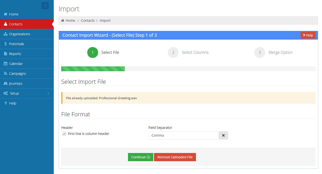 Creating a campaign list from imported csv file